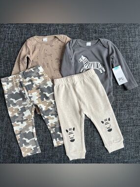 NWT PL Baby Zebra 4 Piece Mix and Match Set Size 9 Months